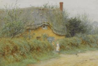 Helen Allingham, R.W.S. - A Wiltshire Cottage