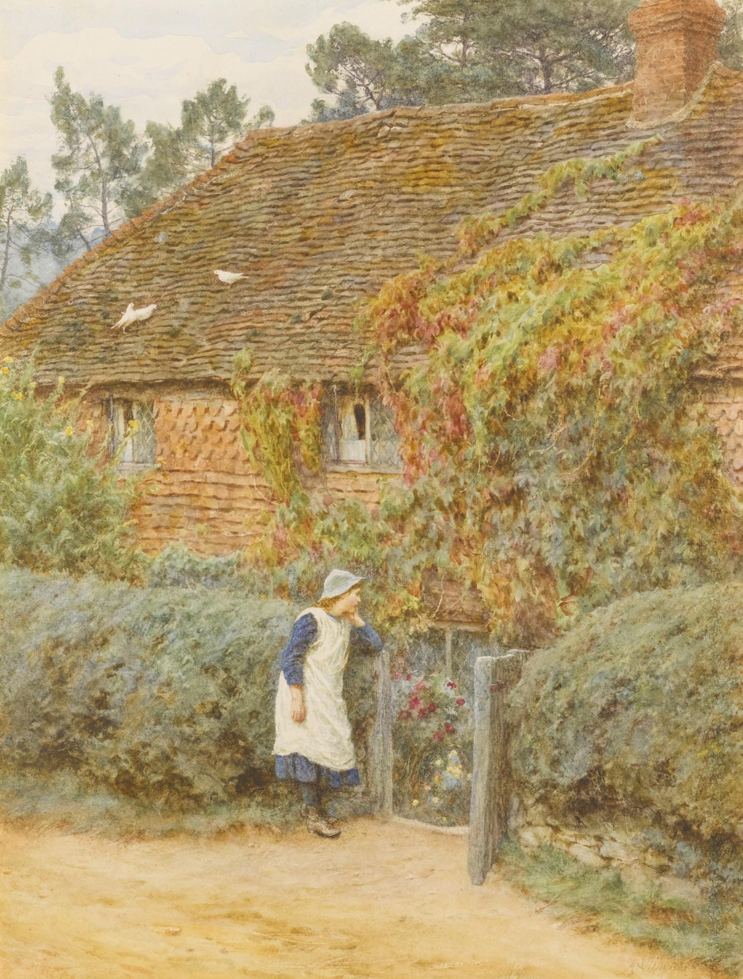Helen Allingham, R.W.S. - At The Cottage Gate