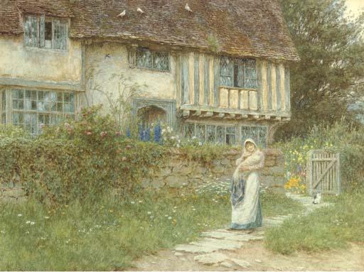 Helen Allingham, R.W.S. - Beside The Old Church Gate Farm, Smarden, Kent