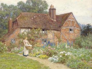 Helen Allingham, R.W.S. - The Clothes-Basket