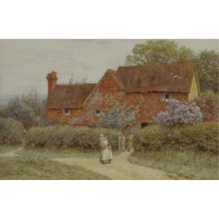 Helen Allingham R.W.S. - The Dairy Farm, Edenbridge