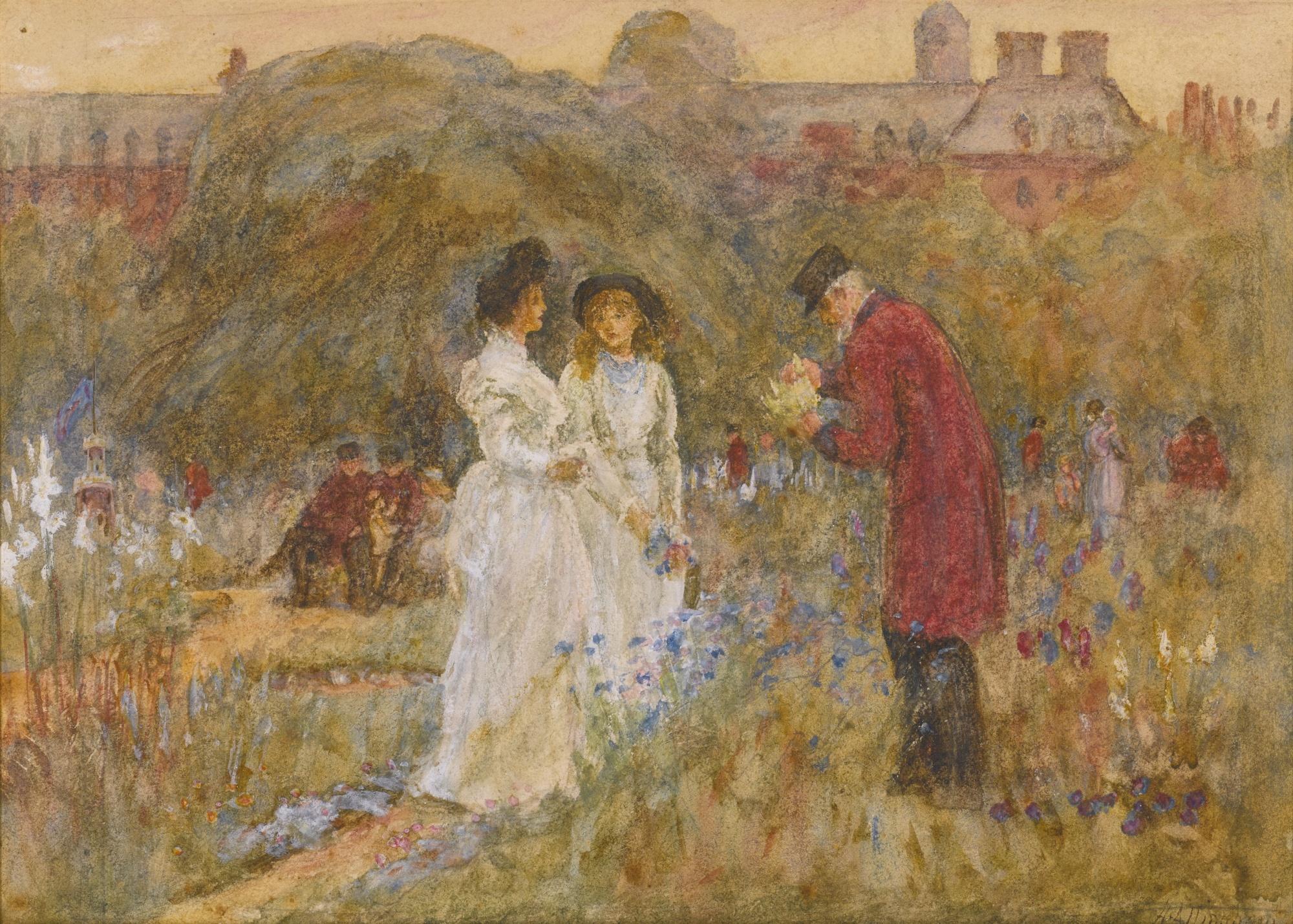 Helen Allingham, R.W.S. - The Old Men\'S Gardens, Chelsea Hospital