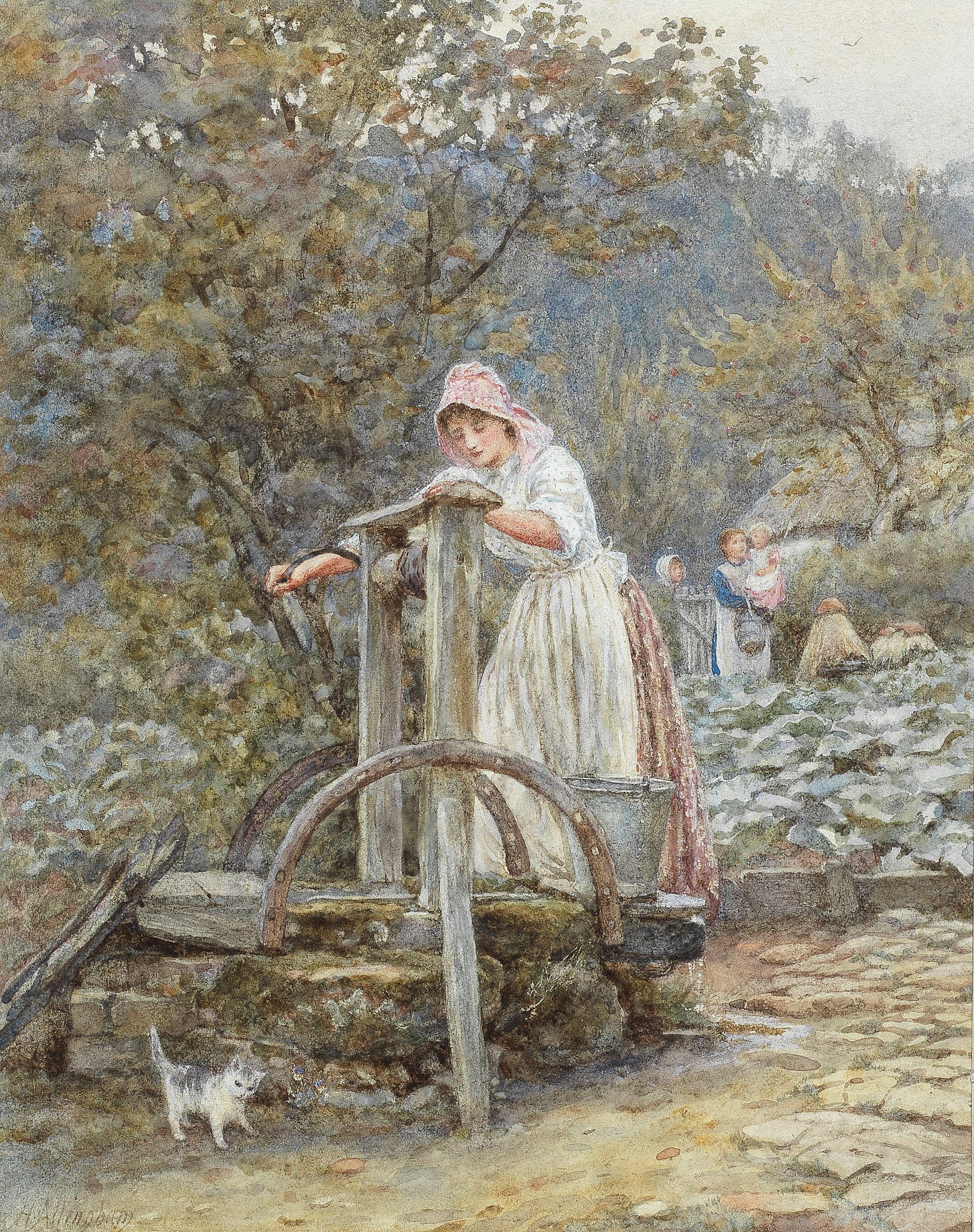 Helen Allingham, RWS - Fetching water