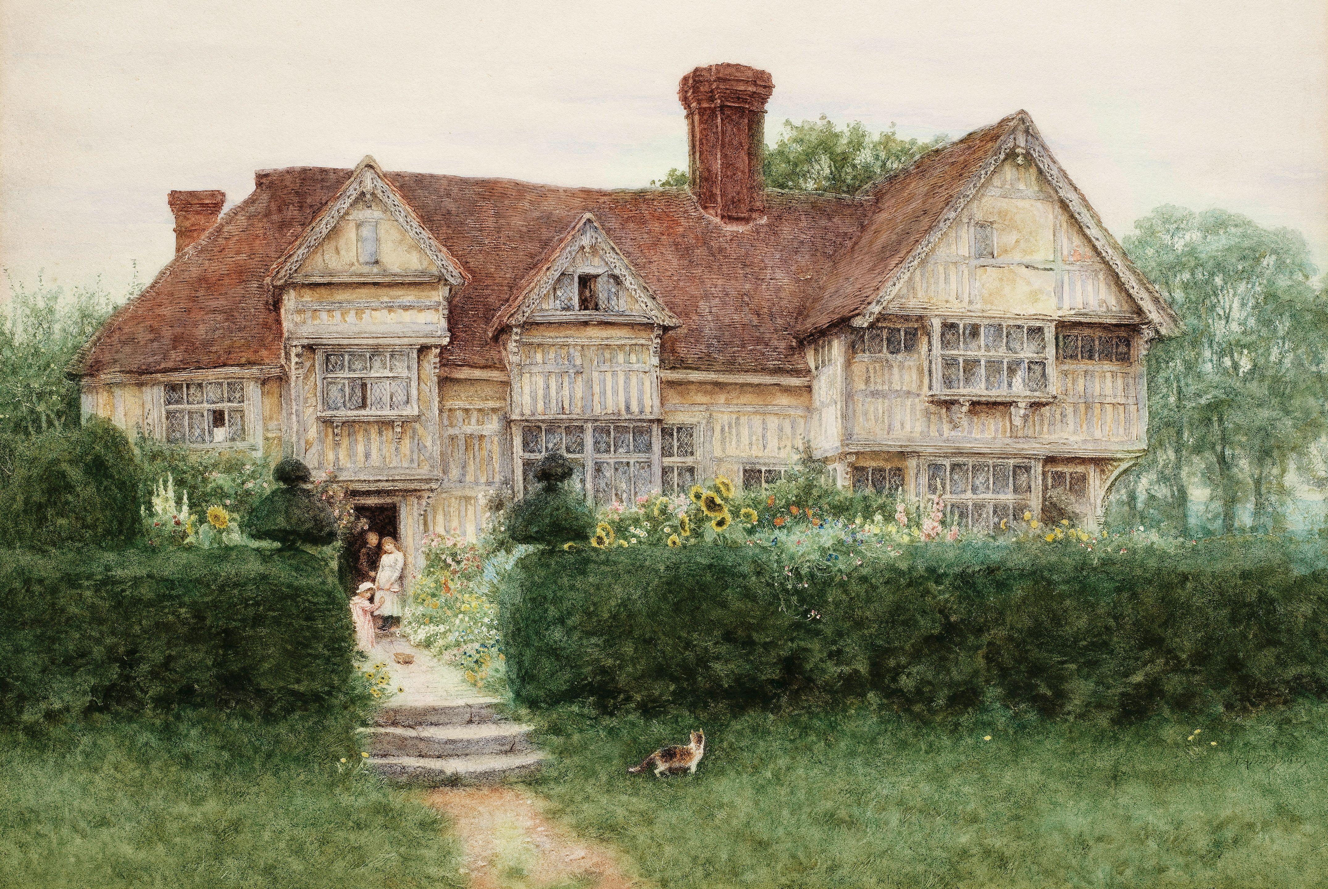 Helen Allingham, RWS - Old Kentish Manor House