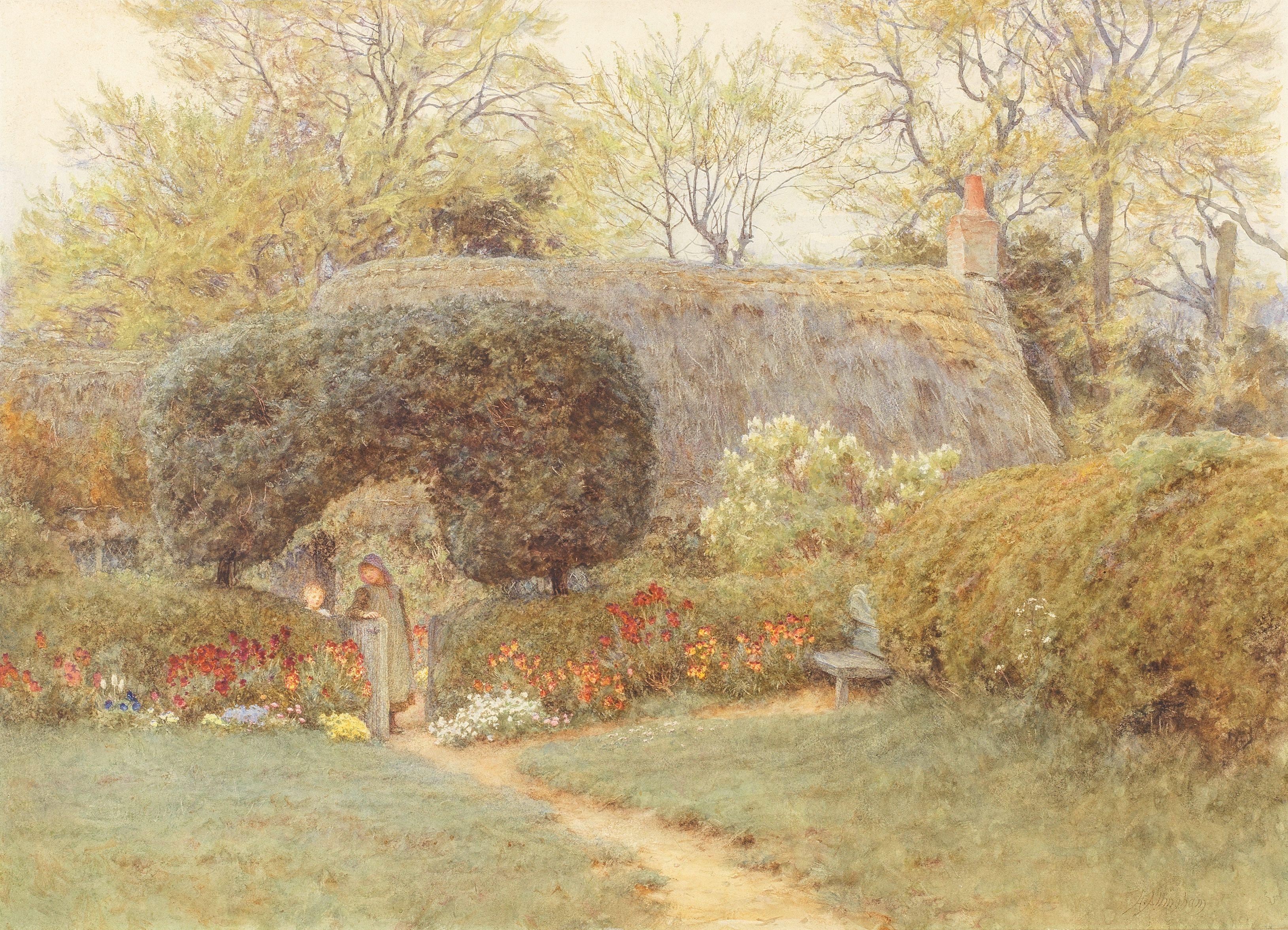 Helen Allingham, RWS - Pound Green, Freshwater