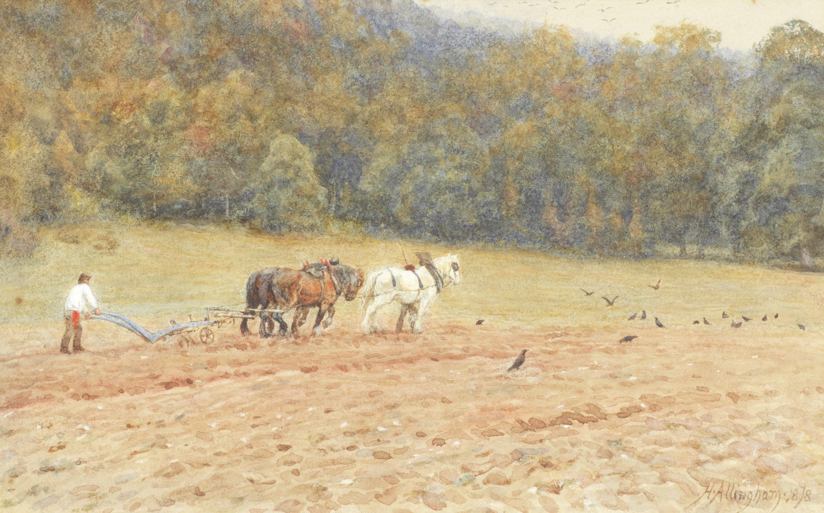 Helen Allingham, RWS - The plough team