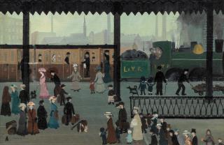 Helen Bradley - Mumps Station, Wakes Week 50.4 x 76.2 cm. (19 3/4 x 30 in.)