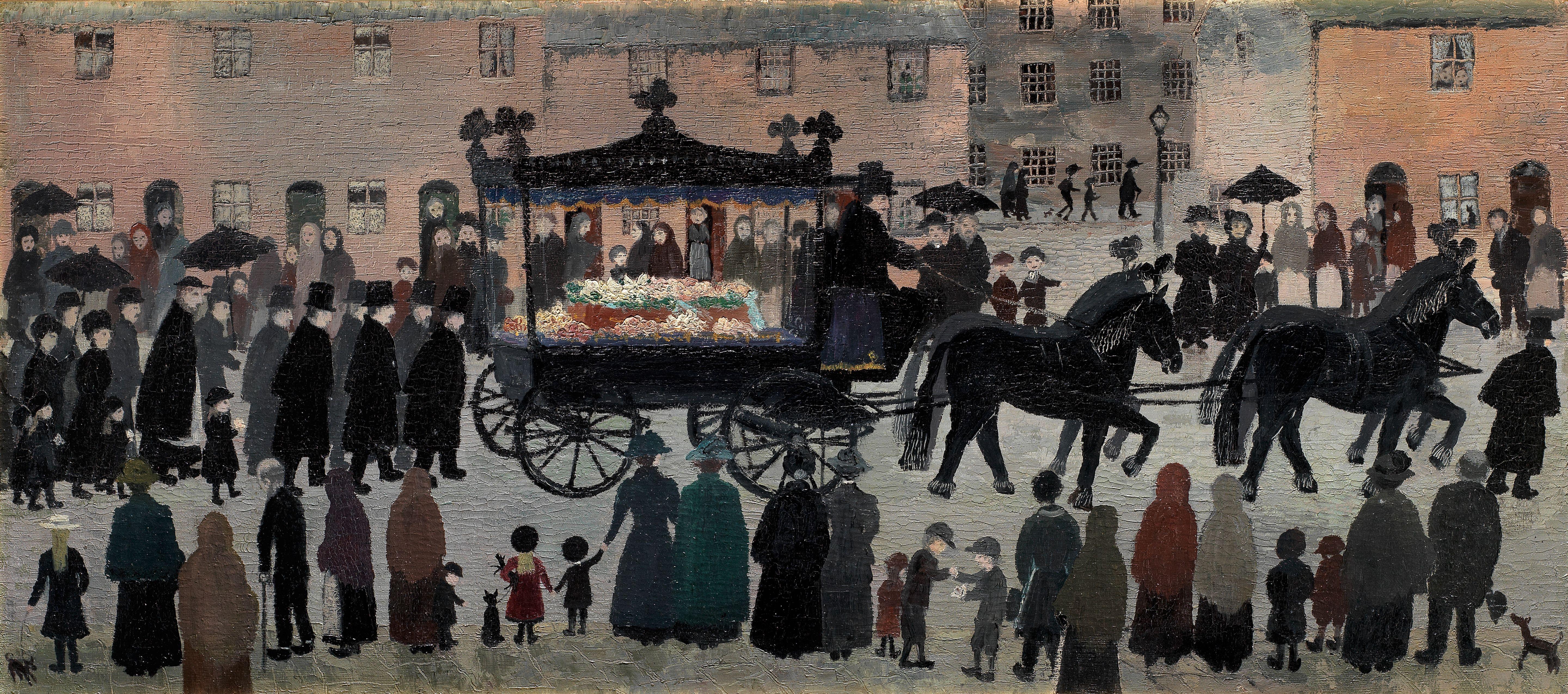 Helen Bradley - The Funeral of a Little Girl was Passing By