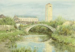 Helen Mary Elizabeth Allingham, R.W.S. - Santa Maria dell\'Assunta, Torcello viewed from the river
