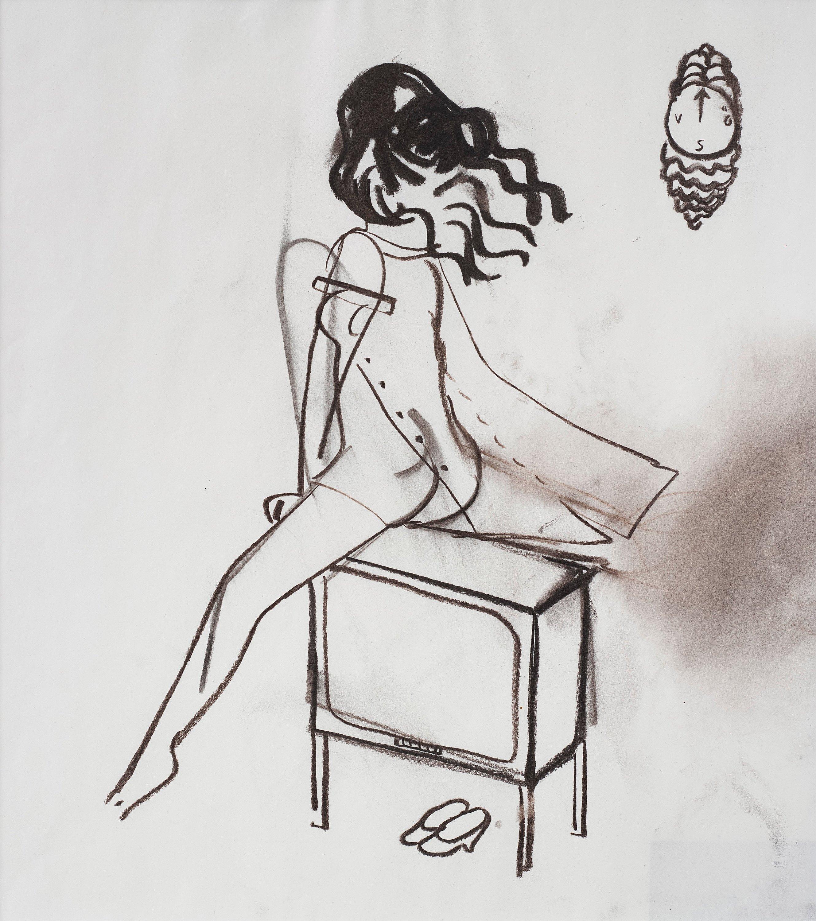 Helene Billgren - \'Kvinna i sköterskerock hoppar bock över TV:n\'