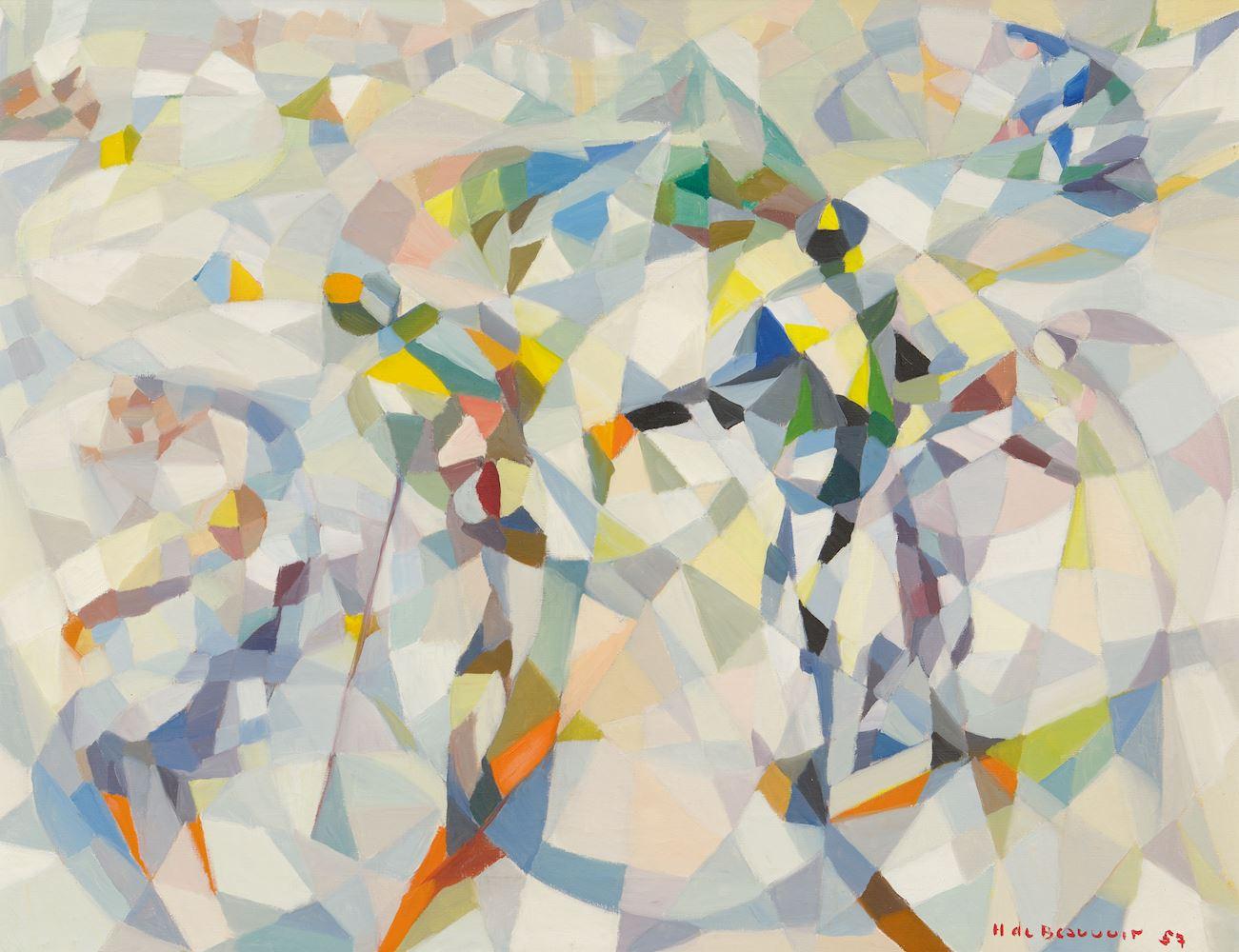 Hélène De Beauvoir - Skieurs à l\'arrêt. 1957.