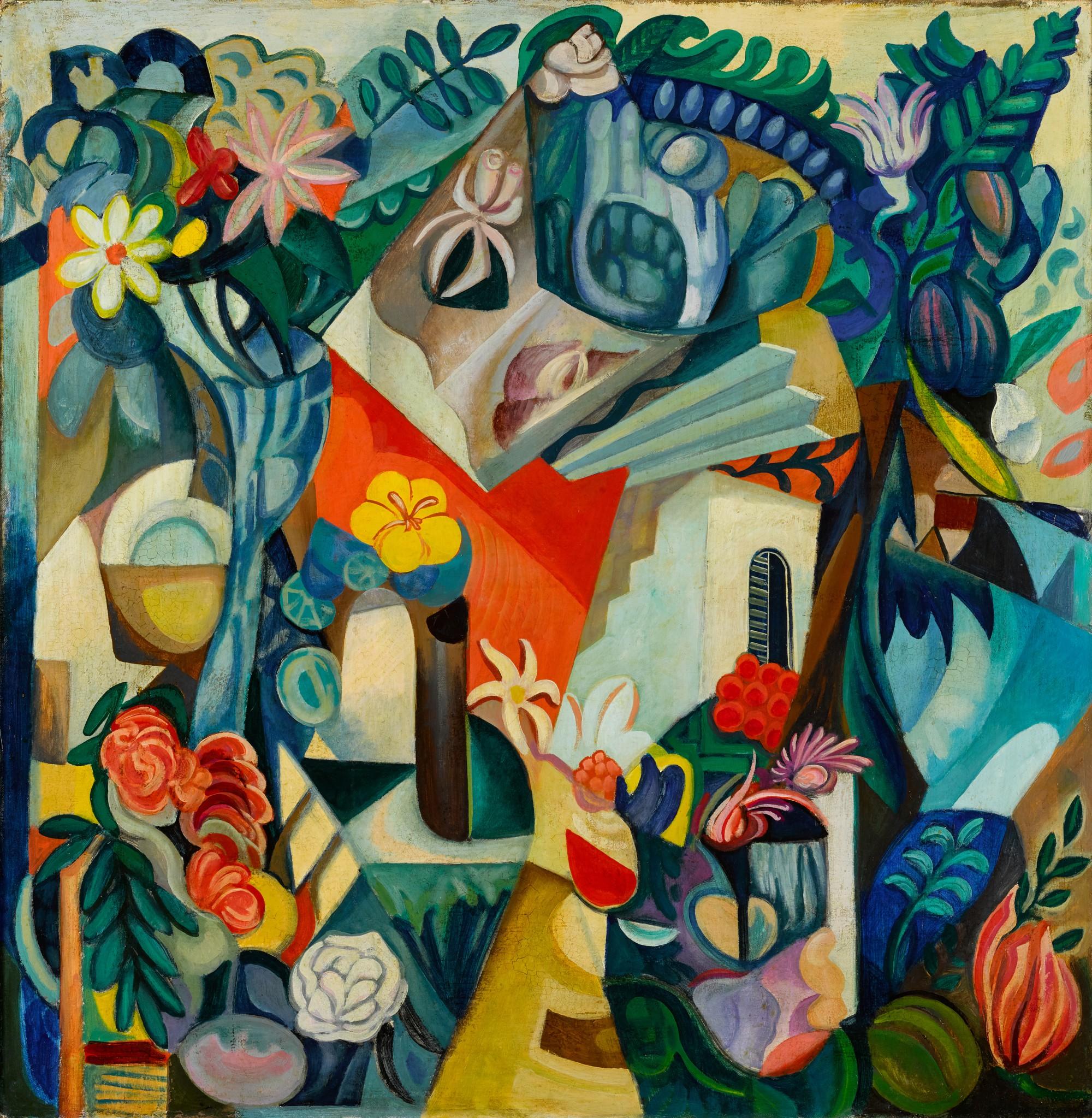 Hélène Oettingen - Composition With House And Flowers
