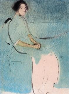 Helene Schjerfbeck - Kostymbild, eller Bagarens dotter (Costume Picture, or The Baker\'s Daughter)