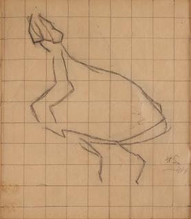 Helene Schjerfbeck - Study of a girl in a long skirt