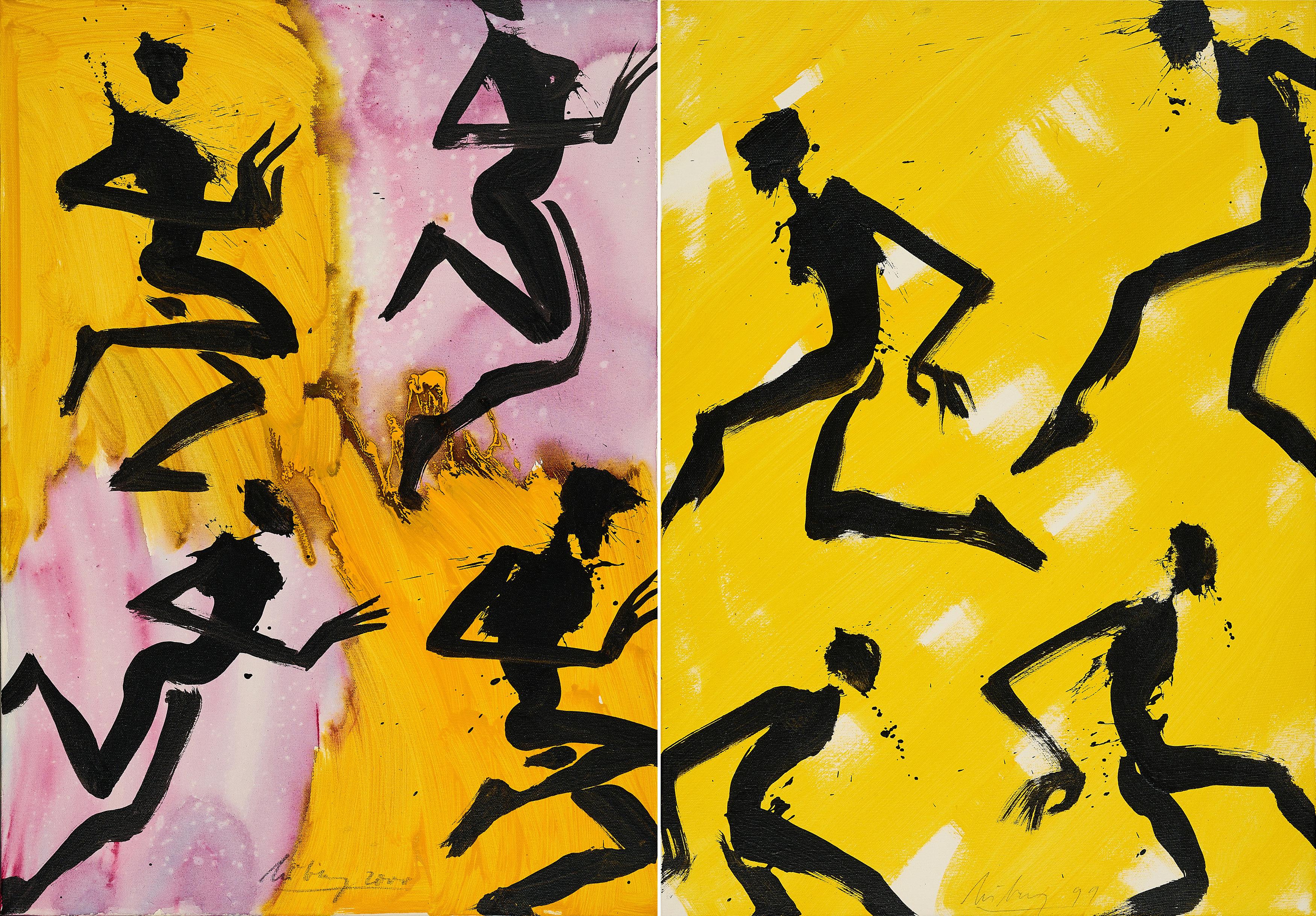 Helge Leiberg - Konvolut von 2 Gemälden.