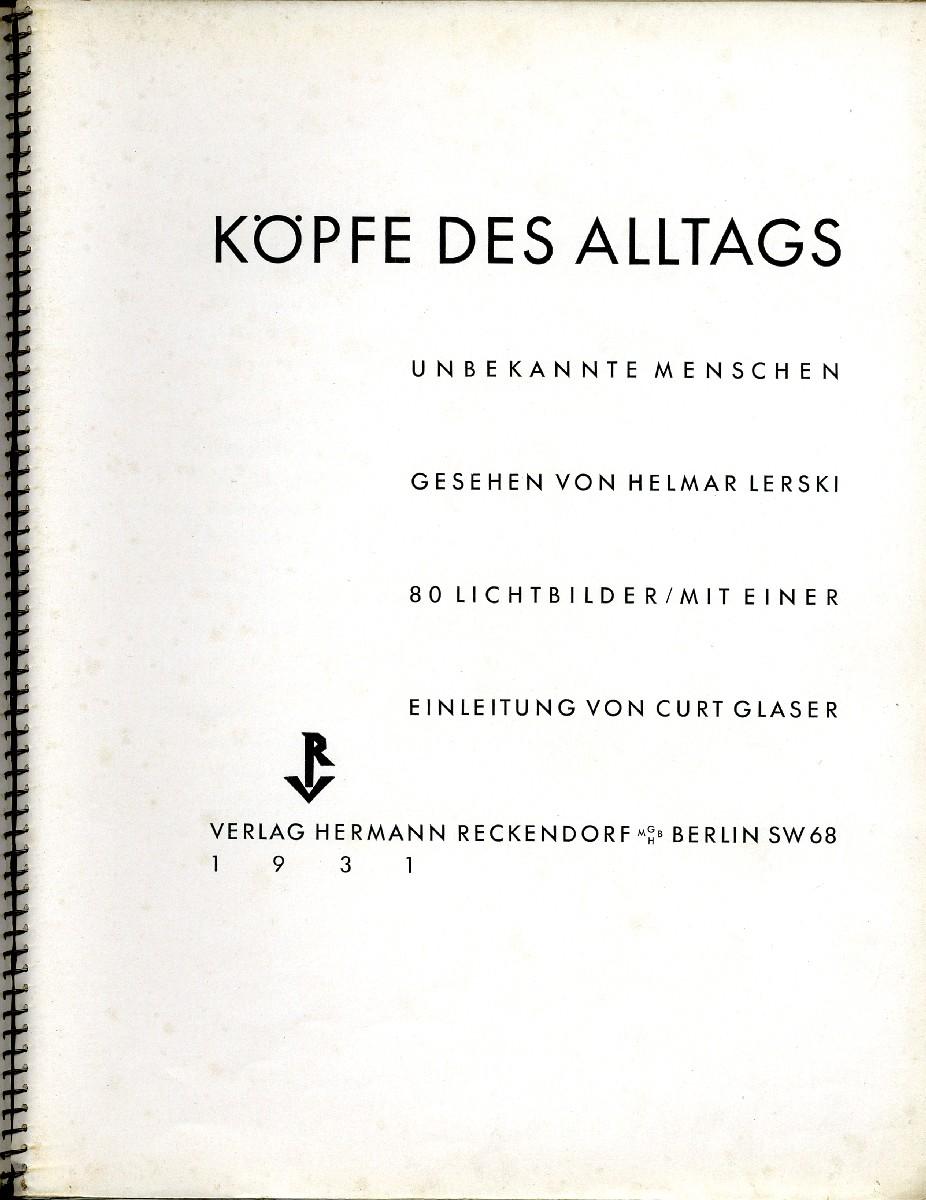 Helmar Lerski - Köpfe des Alltags