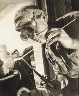 Helmar Lerski - Swiss Welder, later 1940s; and Worker in a Kibbutz, Palestine, c. 1939