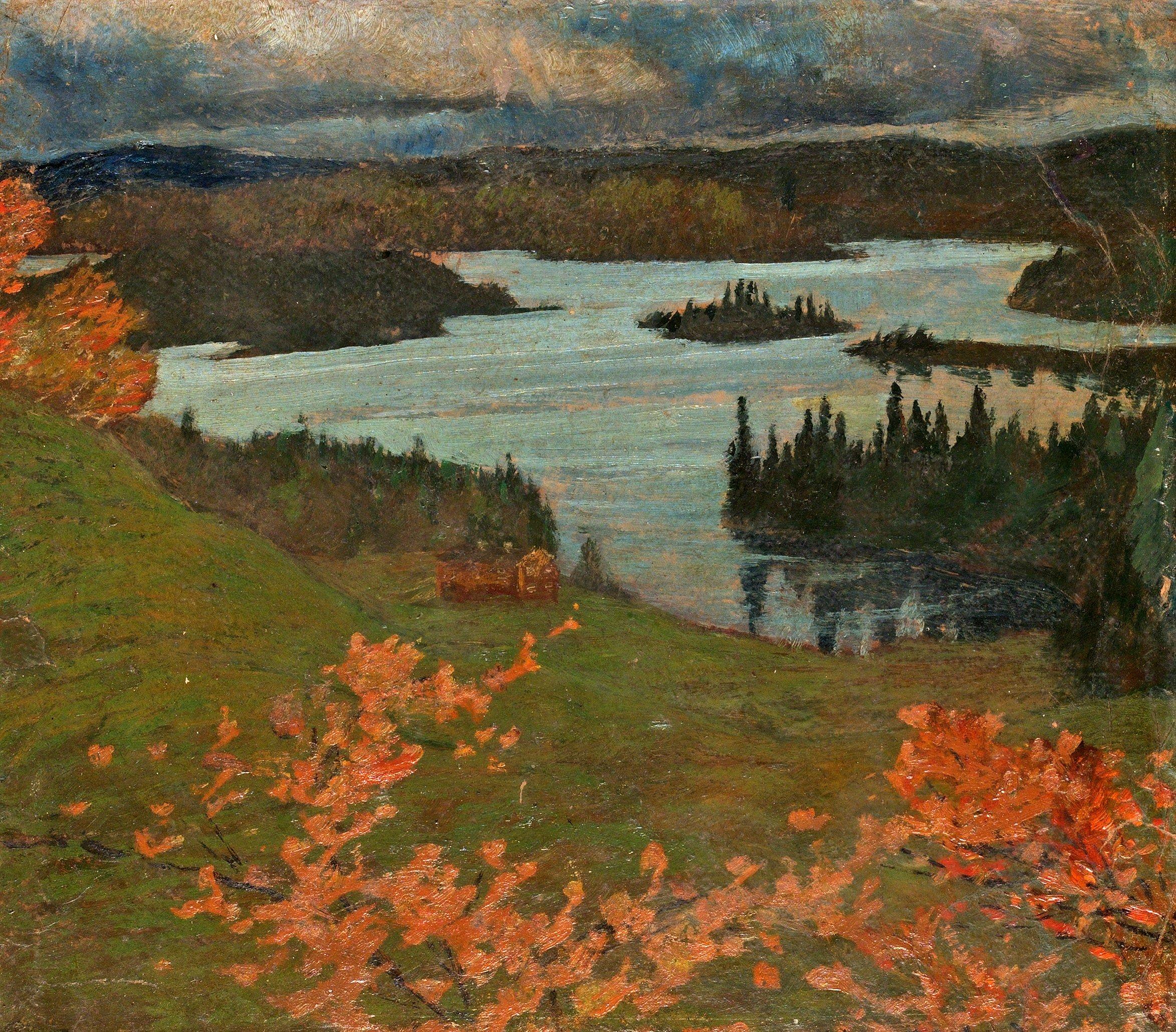 Helmer Osslund - Ångermanälven vid Junsele