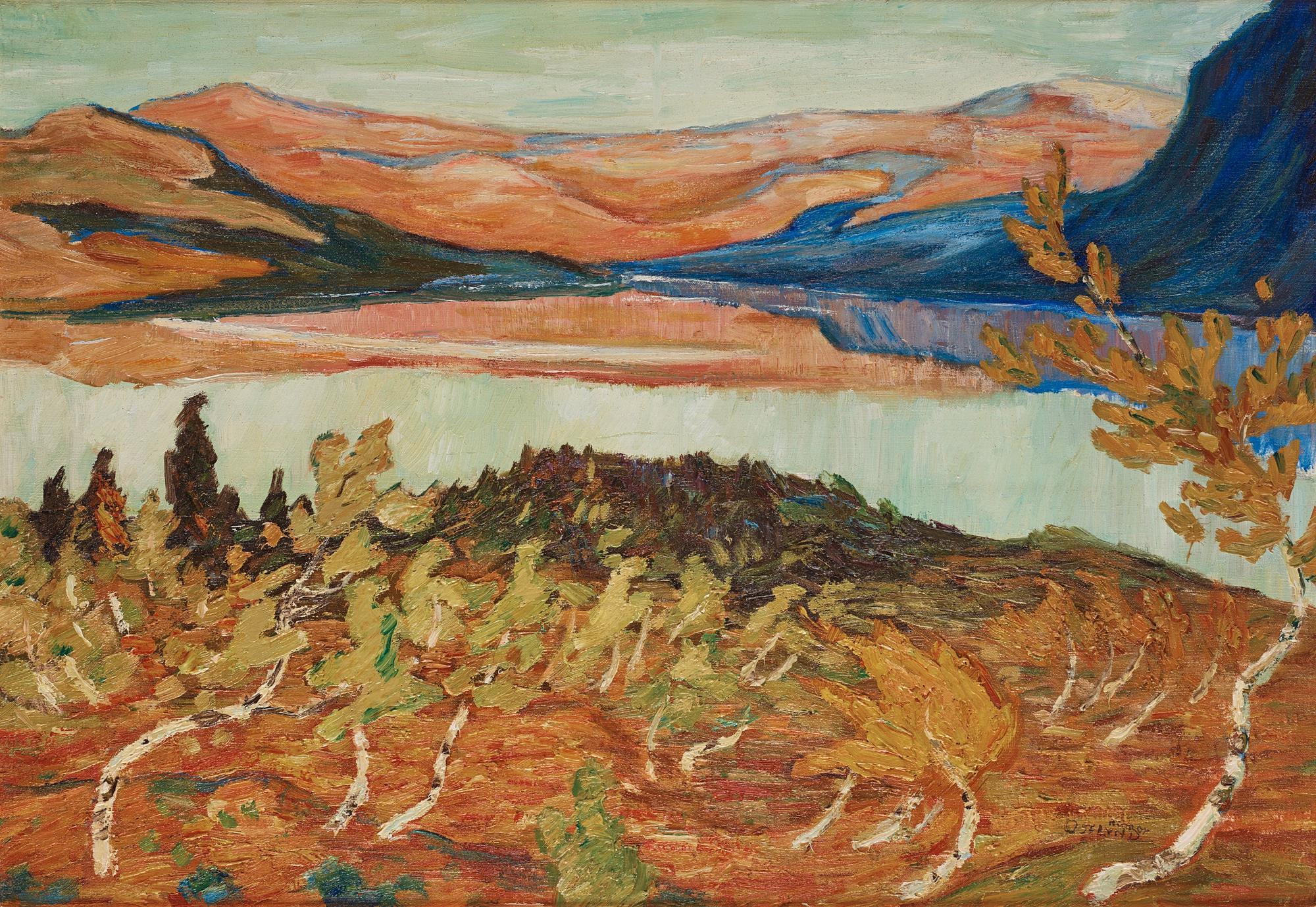 Helmer Osslund - Autumn Landscape in the Wind