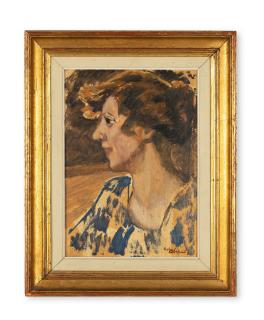 Helmer Osslund - \'Kvinna i blåblommig blus\' (Woman in a patterned blouse)