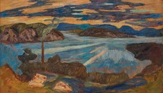 Helmer Osslund - Landscape with a chimney