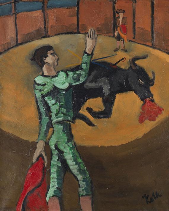 Helmut Kolle - Arena mit Stierkämpfer und sterbendem Stier (Tauromachie III)