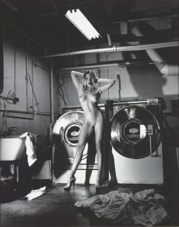Helmut Newton - Domestic Nude III (Chateau Marmont Laundry), 1992