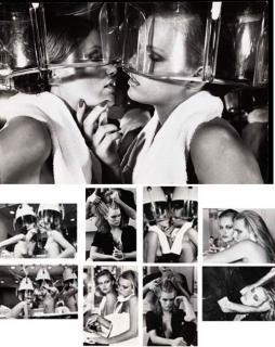 Helmut Newton - Patti Hansen and Winnie Hollmann for Xavier Coiffures, New York, 1976