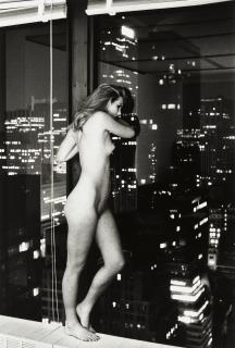 Helmut Newton - Patti Hansen over Manhattan