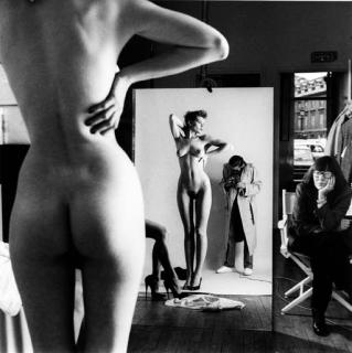 Helmut Newton - Self-portrait with June and Models, Vogue studio, Paris