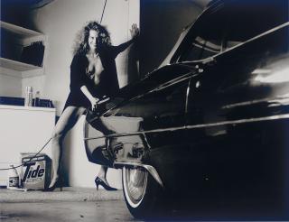 Helmut Newton - Woman and Cadillac, Hollywood, 1987