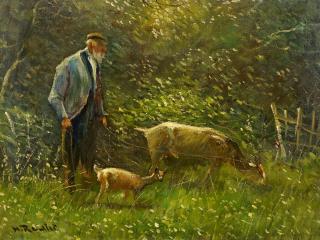 Helmut Reuter - Bauer mit Ziegen.