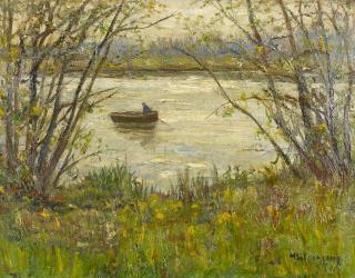Helmuth Liesegang - Angler auf einem See