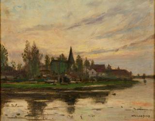 Helmuth Liesegang - Dorf am Fluss.