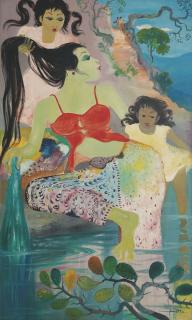 Hendra Gunawan - Bathing by the River