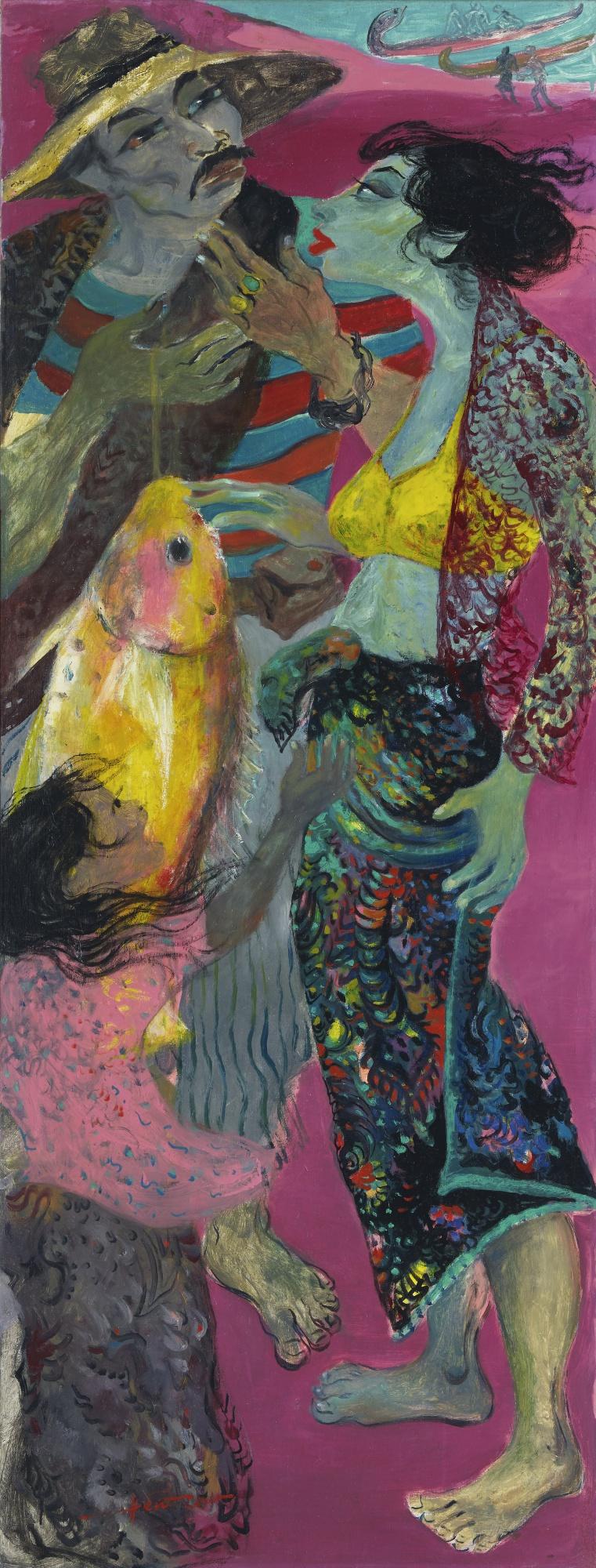 Hendra Gunawan - Golden Fish Seller 