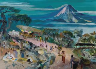Hendra Gunawan - Market By Mount Merapi