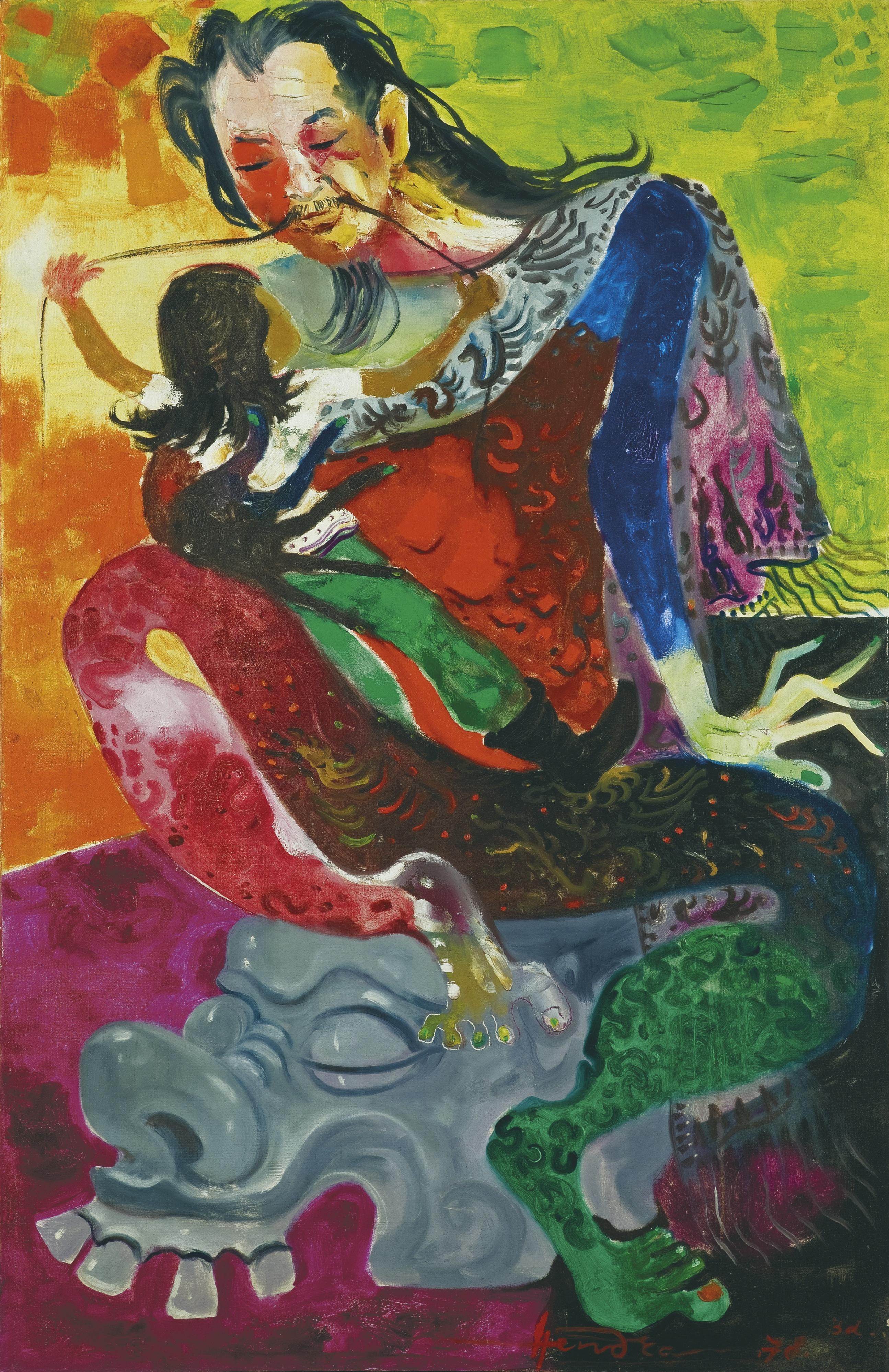 Hendra Gunawan - Potret Diri Dan Anak (Self Portrait With Child)