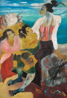 Hendra Gunawan - Three Women On A Beach