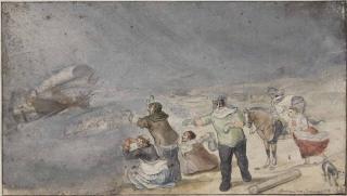 Hendrick Barentsz. Avercamp - A shipwreck in a storm