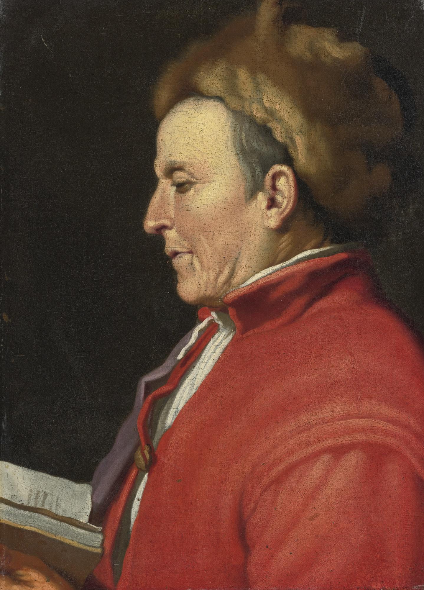 Hendrick Bloemaert - Profile Of A Man In A Fur Hat, Reading