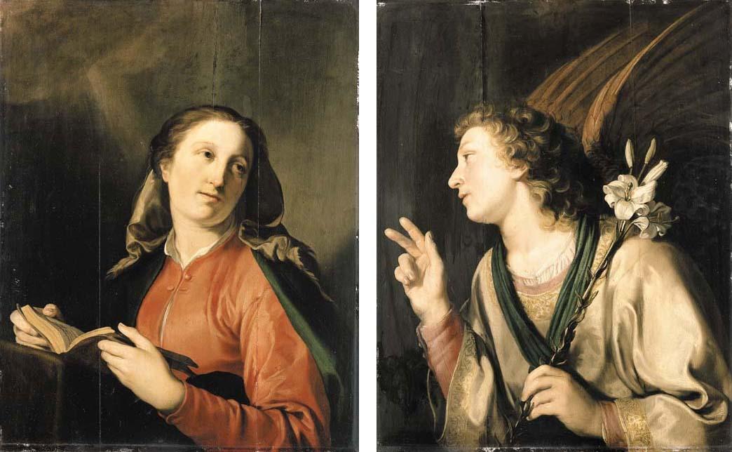 Hendrick Bloemaert - The Virgin Annunciate; and The Angel of the Annunciation