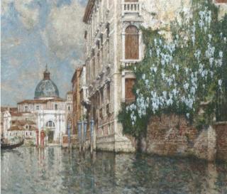 Hendrick Cassiers - A view of a canal in Venice