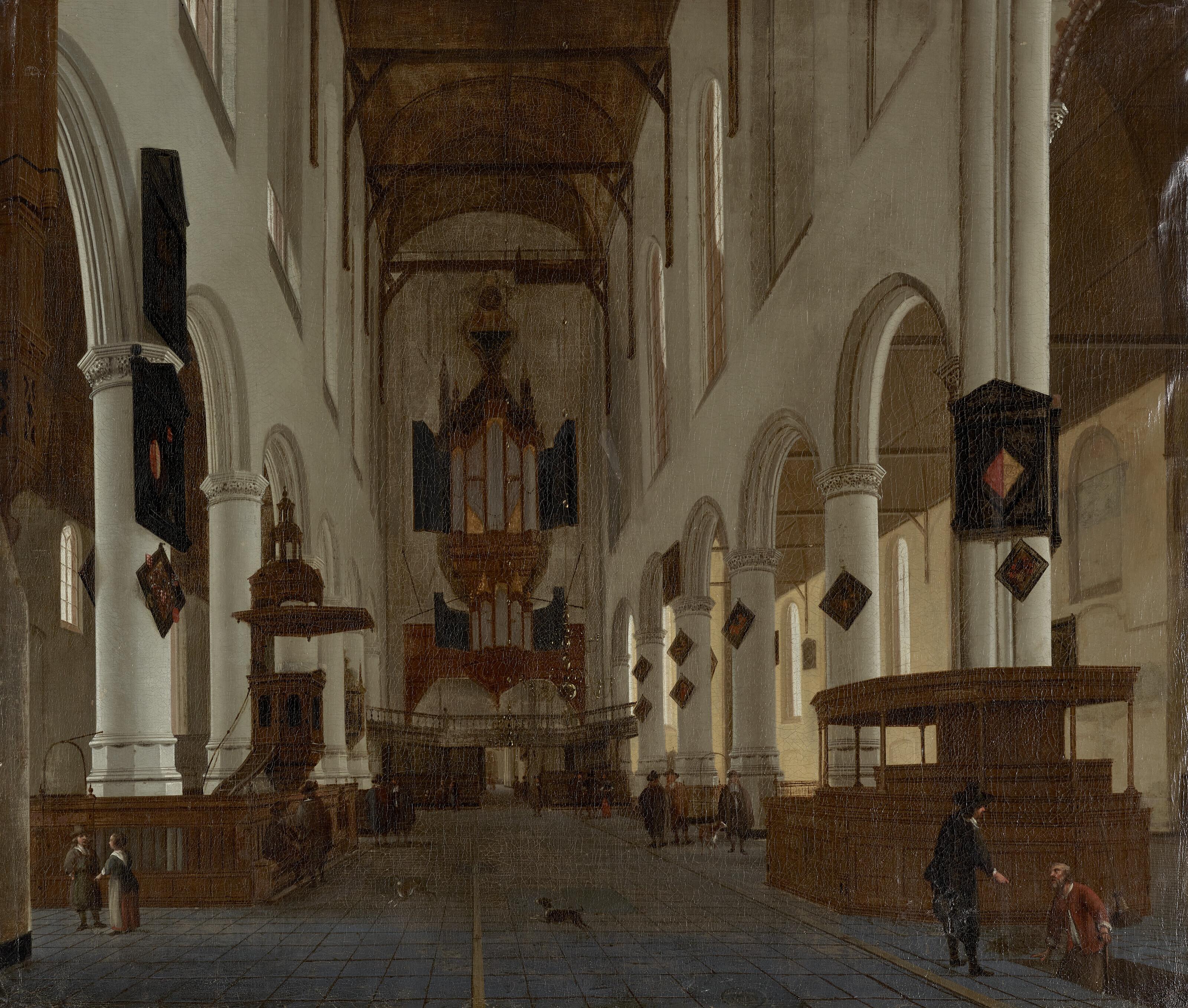 Hendrick Cornelisz. van Vliet - An interior of the Oude Kerk, Delft, looking west