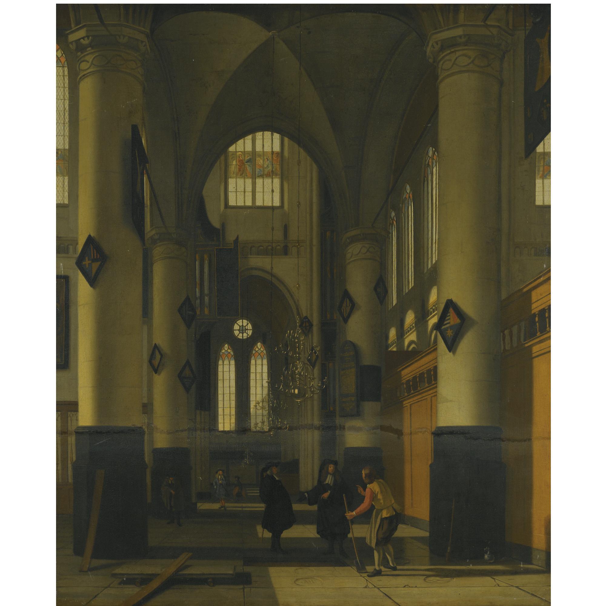 Hendrick Cornelisz. van Vliet - The Interior Of A Protestant Gothic Church, With Elements Of Both The Oude Kerk And Nieuwe Kerk, Amsterdam 