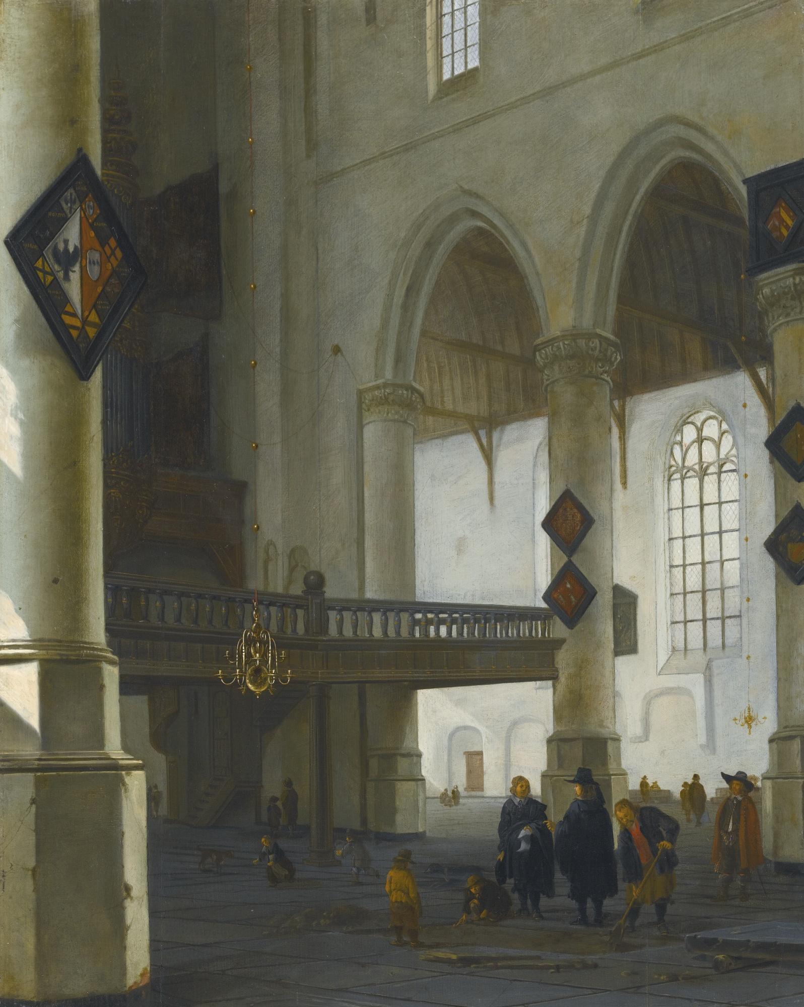 Hendrick Cornelisz. Van Vliet - The Oude Kerk, Delft, With A View Of The Organ Loft From The Southern Aisle