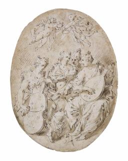 Hendrick de Clerck - A group of female musicians