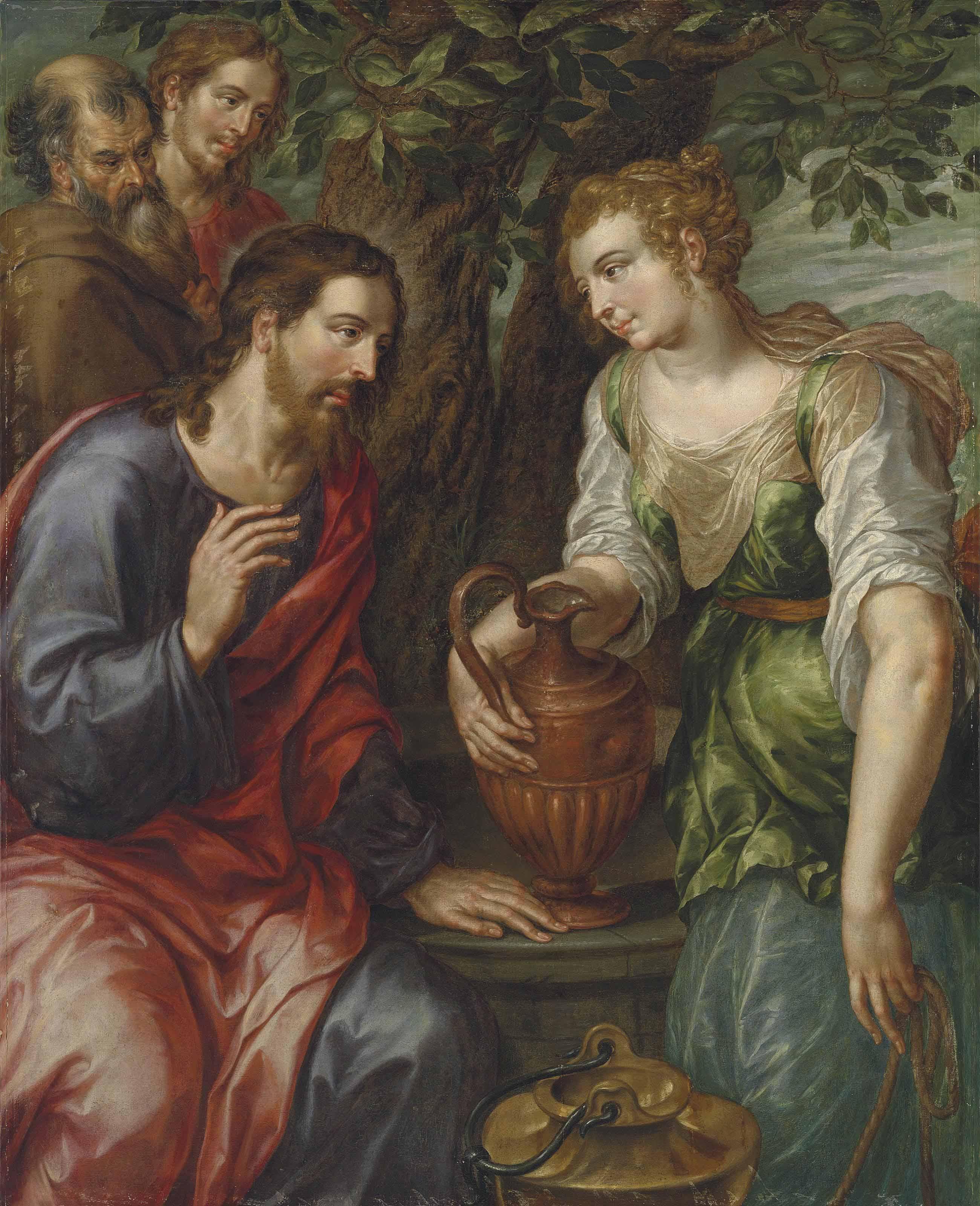 Hendrick de Clerck - Christ and the Woman of Samaria
