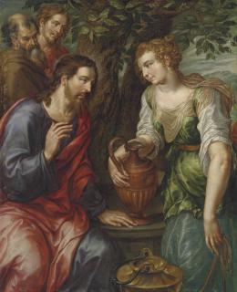 Hendrick de Clerck - Christ and the Woman of Samaria