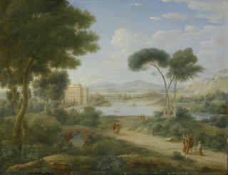 Hendrick Frans van Lint - A Capriccio Landscape With The Villa Doria Pamphili In The Distance
